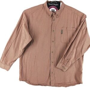 Columbia button shirt men's 2XL orange pumpkin patch plaid outdoor fish XXL